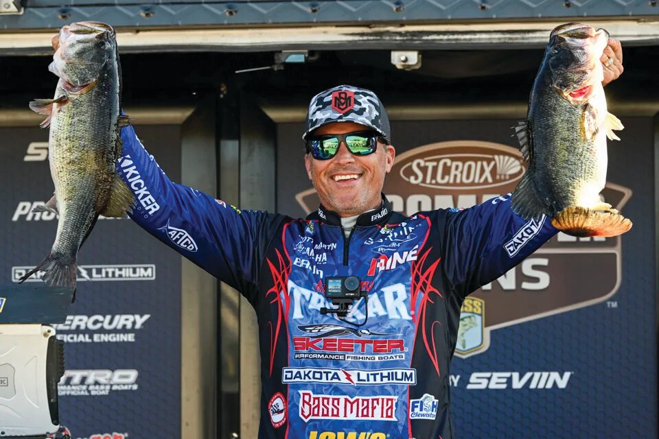 Scott Martin led the leaderboard on the second day of the Bassmaster tournament on Lake Okeechobee on Feb. 2. [Photo by Andy Crawford/Bassmaster].